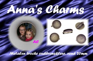 Broche speld metaal oudbronskleur 