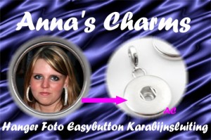 Easybutton hanger met eigen foto. (karabijnsluiting)